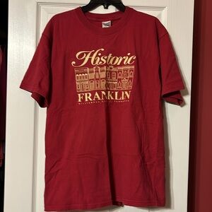 Historic Franklin TN red short sleeve tshirt size large